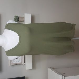 Elizabeth and James Olive Green Ribbed Tank Top